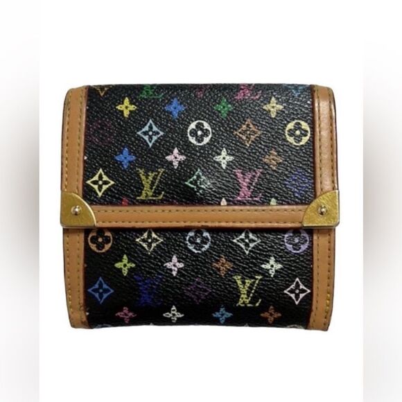 Authentic Louis Vuitton Murakami Black Multicolor Compact
Leather Wallet - Picture 1 of 14